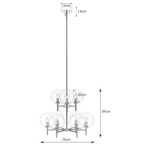 Żyrandol LAMPA wisząca CROWN 107920 Markslojd loftowa OPRAWA skandynawski ZWIS szklane kule balls sticks mosiądz przezroczyste