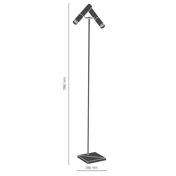 Podłogowa lampa Kavos 8378 Amplex tuby regulowane czarne złote