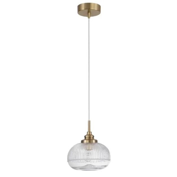 Wisząca lampa szklana MOND LE41852 do salonu złoty przezroczysty