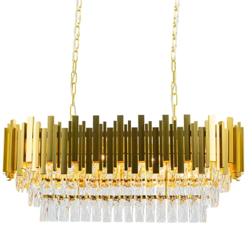 Lampa zwisająca na łańcuchu Valetta 6268/8 TR kryształowa złoty