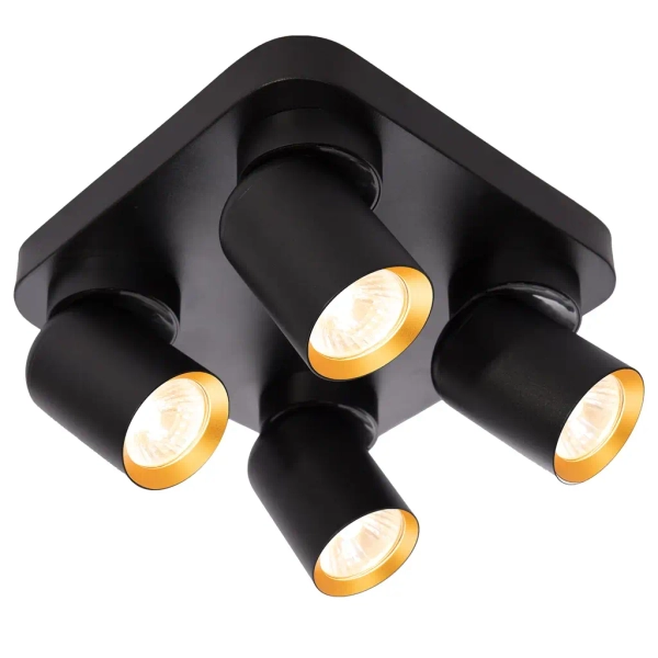 Obrotowa lampa na podsufitce ANDY ML9941 do biura czarno złoty