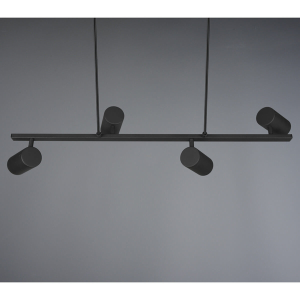Wisząca lampa loftowa VANTOS DL432302400 Trio regulowana tubki czarny