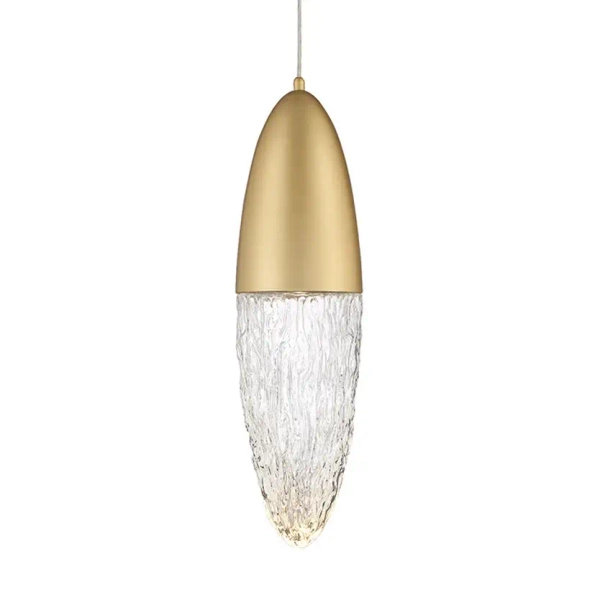 Szklana lampa wisząca Ecrou QN-ECROU-1P-BG LED 10W 3000K do salonu złoty