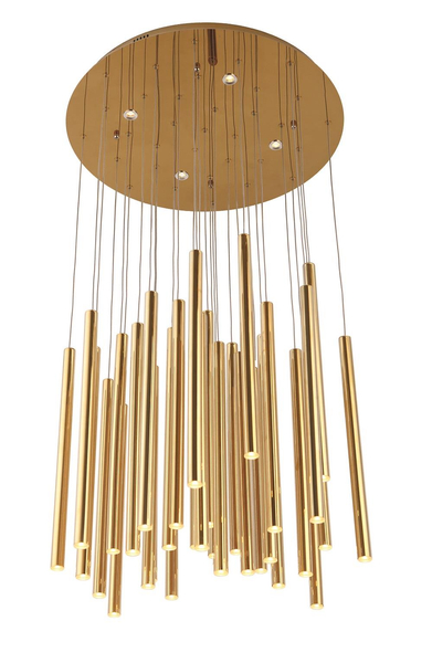 LAMPA wisząca ORGANIC P0242D Maxlight metalowa OPRAWA zwis LED 45W 3000K sople tuby złote