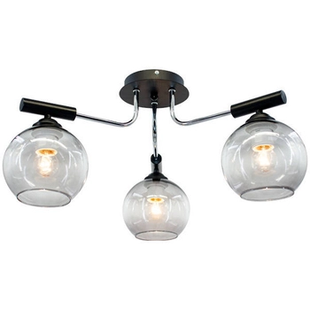 Modernistyczna LAMPA sufitowa 2207/3 8C BL Elem loftowa OPRAWA szklane kule czarne chrom