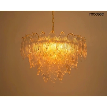 Wisząca lampa na łańcuchu CLARA złota MSE1501100560 9xE14 szklana glamour
