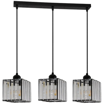 LAMPA wisząca GALACTICO LP-2383/3L Light Prestige szklana OPRAWA glamour crystal zwis kostki czarne przezroczyste