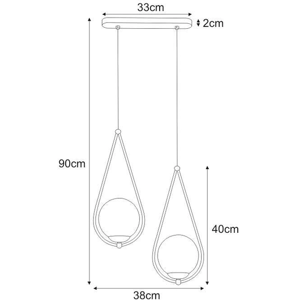 Kropla LAMPA wisząca Neve K-4776 Kaja modernistyczna OPRAWA szklane kule ZWIS na listwie złoty biały