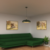 Wisząca lampa industrialna Lincoln retro zielona złota