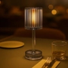 Ryflowana lampa stołowa Simple ML2290 LED 1W CCT przydymiona przezroczysta