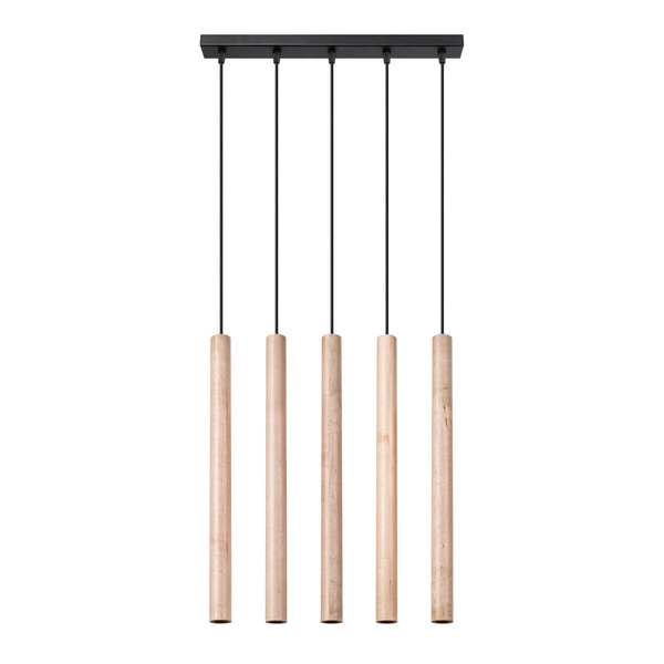Zwisająca lampa Pastelo SL.1269 tuba drewniana czarna