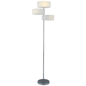 LAMPA podłogowa DRS8006/3F 8C Elem metalowa OPRAWA stojąca chrom biała
