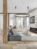 Czarny żyrandol okrągły JACA LE42770 do przedpokoju LED 80W 3000K ring