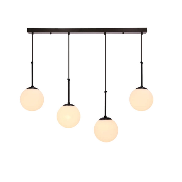 Wisząca lampa Pompei szklane kule kaskada czarna biała