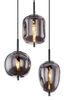 Lampa zwieszana Blacky 15345-6 do holu czarna przydymiona 