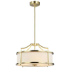 LAMPA wisząca STANZA OLD GOLD S Orlicki Design okrągła OPRAWA abażurowa w stylu klasycznym kremowa złota