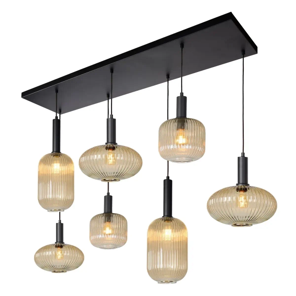 Loftowa lampa zwisowa Maloto 45386/07/62 Lucide molekuły szklane czarne