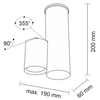 LAMPA sufitowa SHIMA 2201 Shilo metalowa OPRAWA tuba do łazienki okrągła czarna