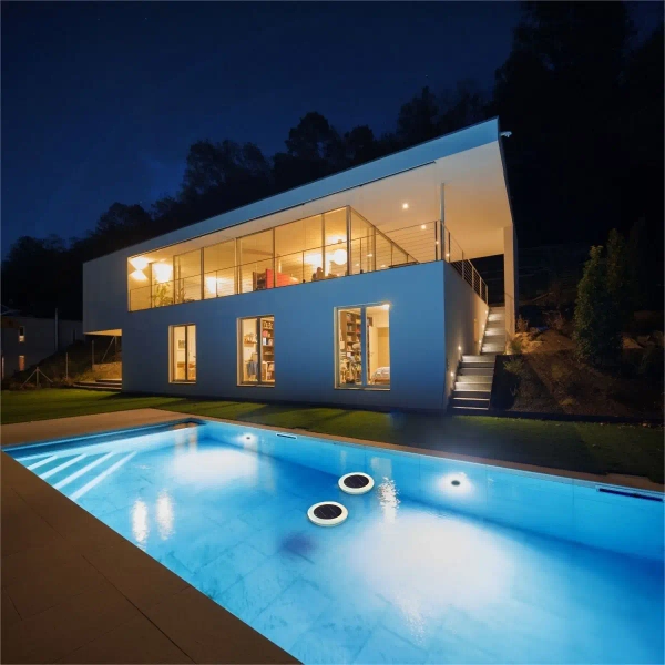 Solarna lampa basenowa PAPAYA 3094 LED 7W 2700k IP68 czarna biała