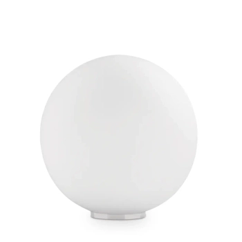 Okrągła stołowa lampka Mapa biała ze szkła 1xE27 42W kulista na stolik 000206