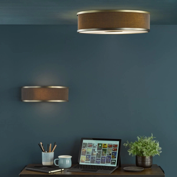 Lampa przysufitowa okrągła Alvaro ALV5239 materiałowa brązowy