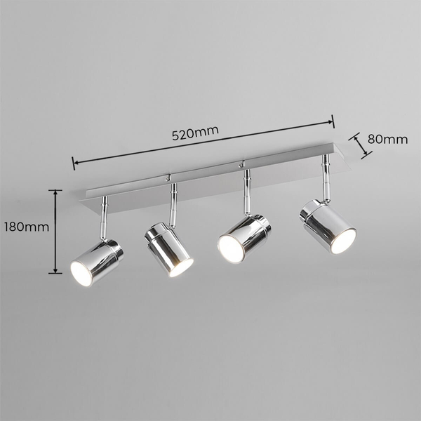 Lampa sufitowa tuby BRISA DL406880400 IP44 z regulacją srebrny