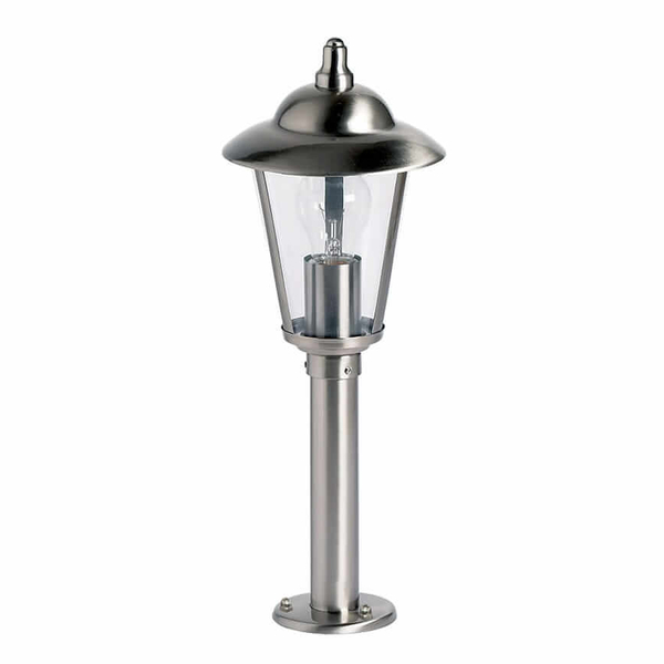 Stojąca lampa na taras Klien YG-863-SS Endon IP44 latarnia srebrna przezroczysta