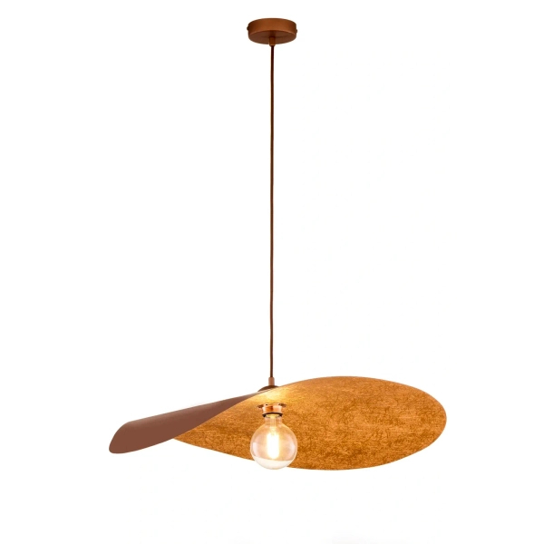 Falowana lampa wisząca LEAF brązowa miedziana 1xE27 nad wyspę 41920