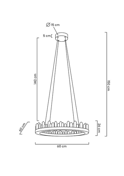 Lampa wisząca Nenufar MSE010100125 glamour kryształowa złota