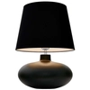 Stojąca LAMPA stołowa SAWA 40591102 Kaspa abażurowa LAMPKA biurkowa klasyczna do sypialni nocna grafitowa matowa czarna