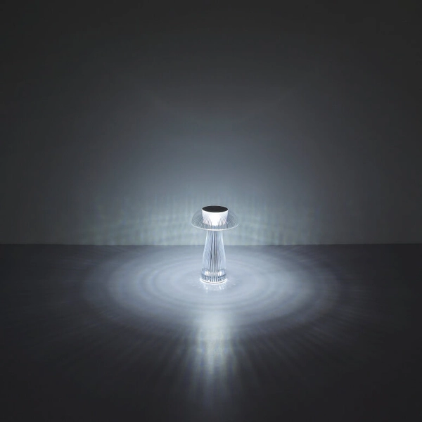 Stołowa lampa grzybek Gixi 28072 LED 1,5W CCT do salonu przezroczysty