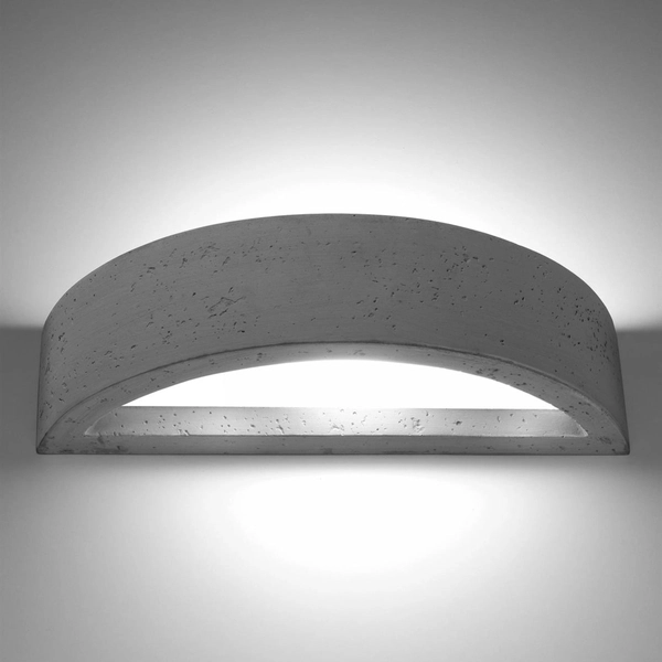 Betonowa lampa ścienna SL.0994 półokrągły kinkiet szary