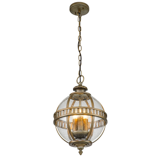 Wisząca lampa na taras Halleron KL-HALLERON-8M-BU Kichler kula IP44 brąz przezroczysty