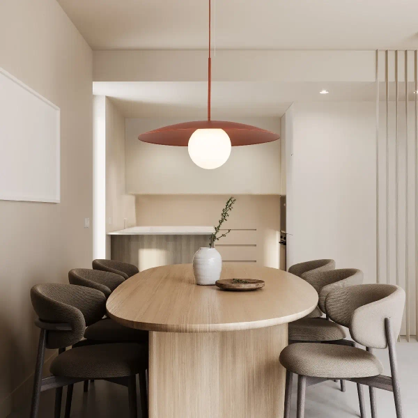 Nowoczesna wisząca lampa Slate 10911 mleczna kula ceglany