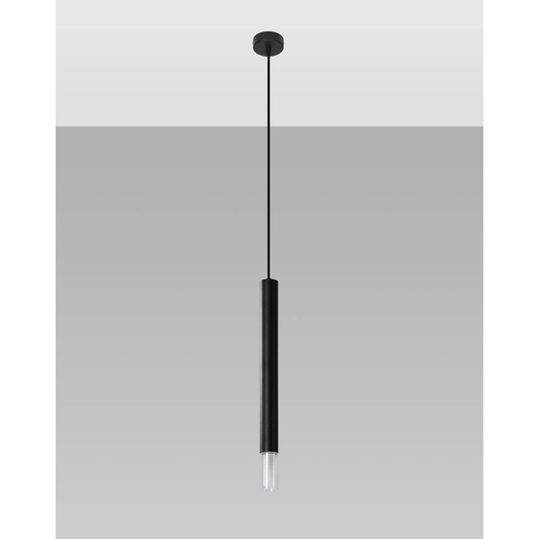 Metalowa lampa wisząca SL.0960 czarna tuba do przedpokoju