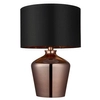 Abażurowa lampka nocna Waldorf 61149 na stolik czarna miedziana