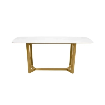 Stół do jadalni ODEON biały złoty KH1501100241 ceramiczny szer. 180 cm