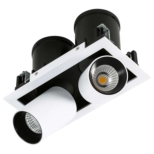 Regulowana LAMPA sufitowa MERCANTA GL7117-2/12W 4000K WH+BL Italux metalowa OPRAWA LED 24W wpust tuby białe