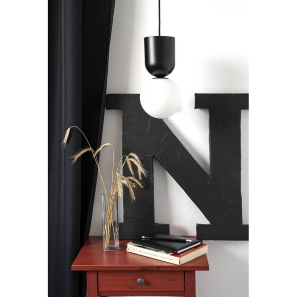 Szklana wisząca lampa nad wyspę Luoti LUA122P0 czarna biała