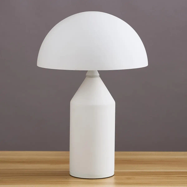 Designerska lampa stołowa Belfugo MT1234-250 WHITE Step szklany grzybek biały
