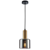 Wisząca lampa loftowa Santia PND-65342-1-BRO+SG do przedpokoju miedziana przydymiona