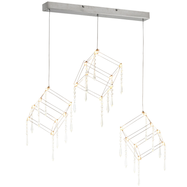 LAMPA wisząca ARANEUS 6117942 Nave glamour OPRAWA metalowa LED 29W 3000K zwis z kryształkami chrom