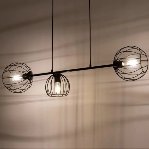 Zwis na listwie Madam 32370 czarna lampa wisząca metalowe pręty