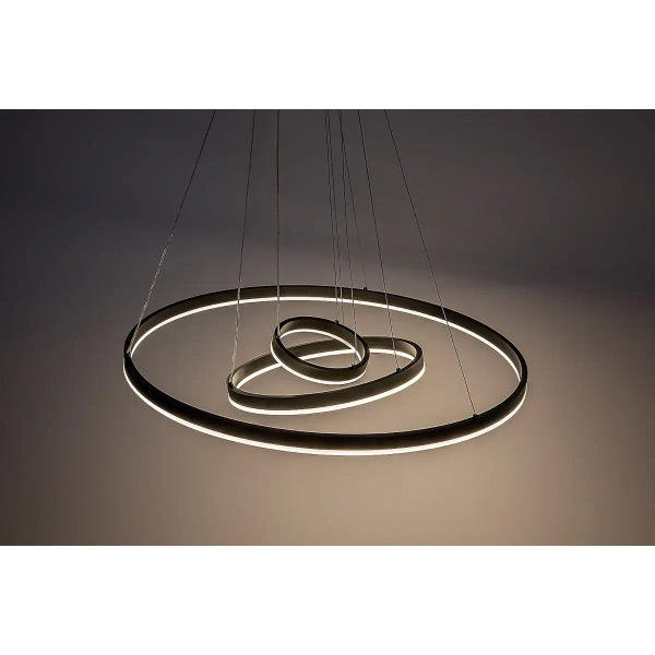Ledowy żyrandol wiszący Isaure 72306 LED 100W 3000-6500K ringi czarny