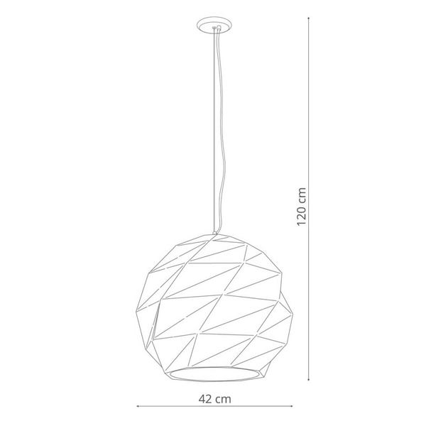 LAMPA wisząca REUS LP-8069/1P L WH Light Prestige geometryczna OPRAWA kula ZWIS ball biały