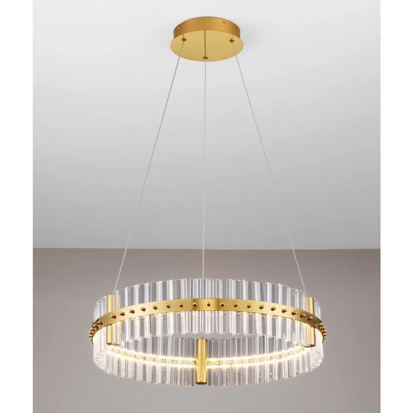 Dekoracyjna lampa wisząca MAYO LE44224 LED 45W 3500K ring szklana złota