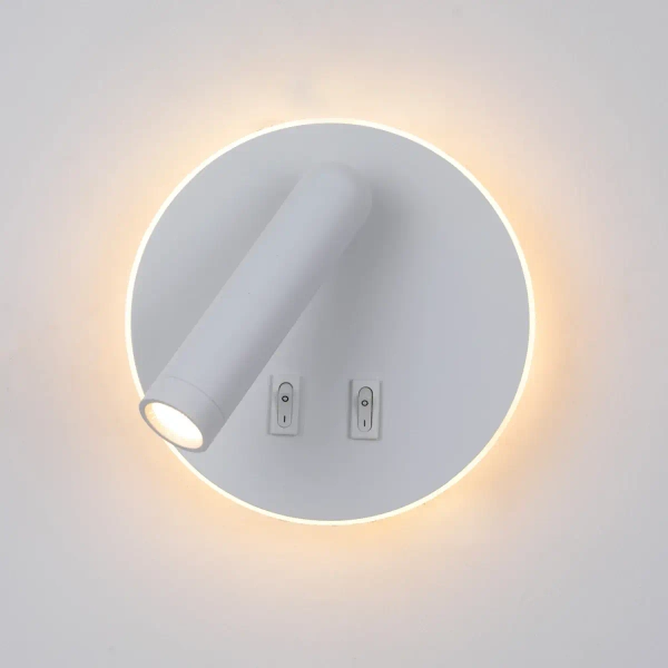 Okrągła ścienna lampa Furla WL-53742-1-WH LED 8W 3000K z regulacją biała