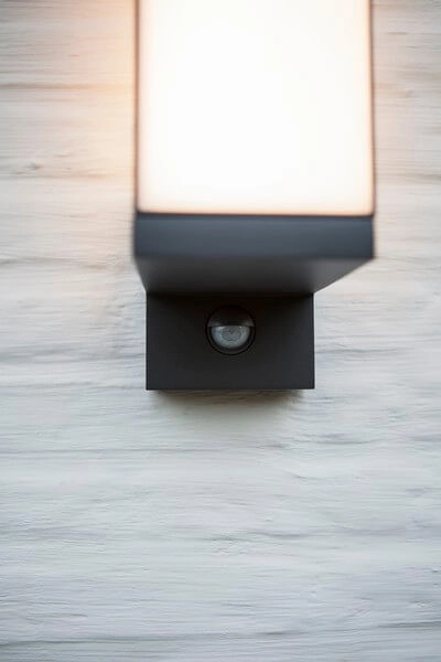 Ścienna LAMPA ogrodowa CUBA 5193811118 Lutec metalowa OPRAWA elewacyjna LED 13W 3000K kinkiet z czujnikiem IP54 szary