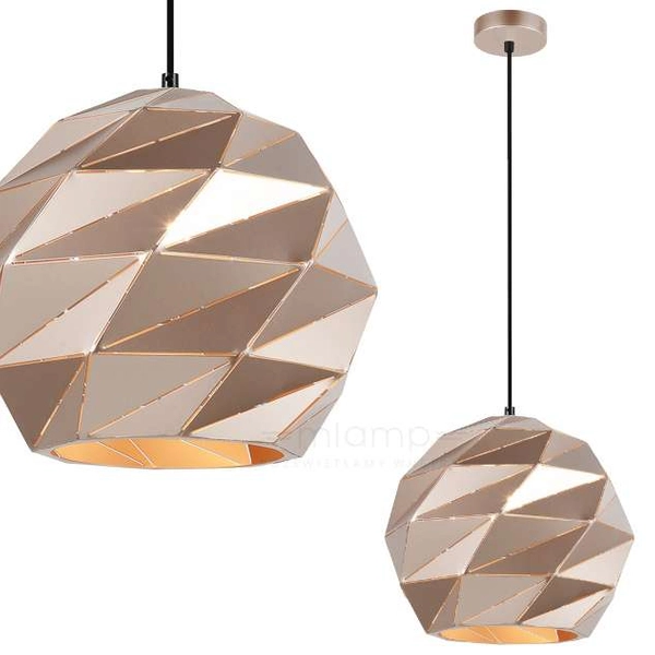 Geometryczna LAMPA wisząca PALERMO PND-2424-1L-GD Italux metalowa OPRAWA zwis kula ball złota