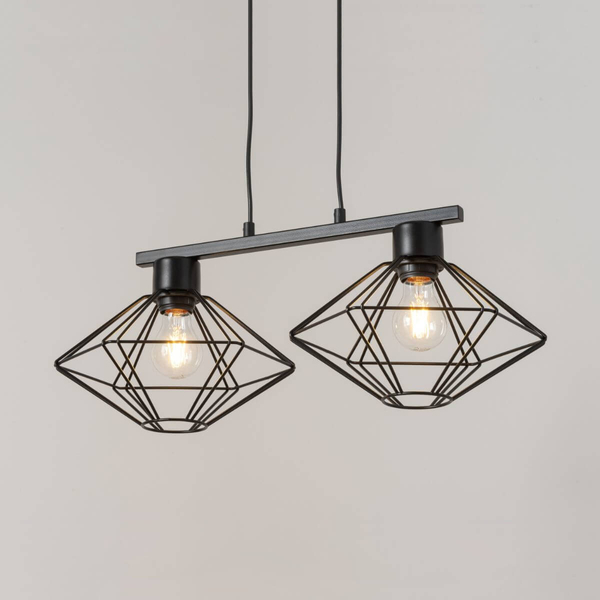 Kuchenna lampa wisząca Vario druciana nad wyspę czarna